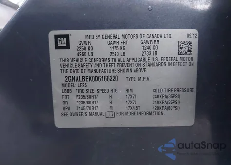2013 Chevrolet Equinox Ls from USA, damaged, VIN 2GNALBEK0D6166220